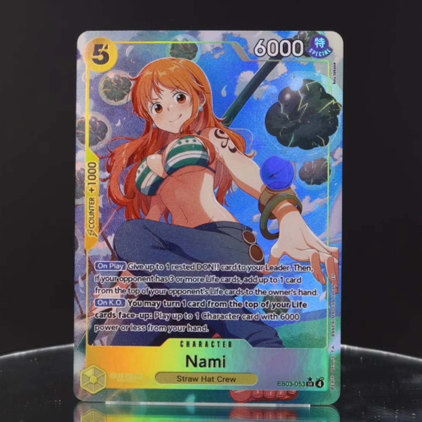 One Piece TCG OPCG English EB03-053 Nami AA SR 5 Cost Nami Textured Foil Embossed Card Anime Collectible Cards