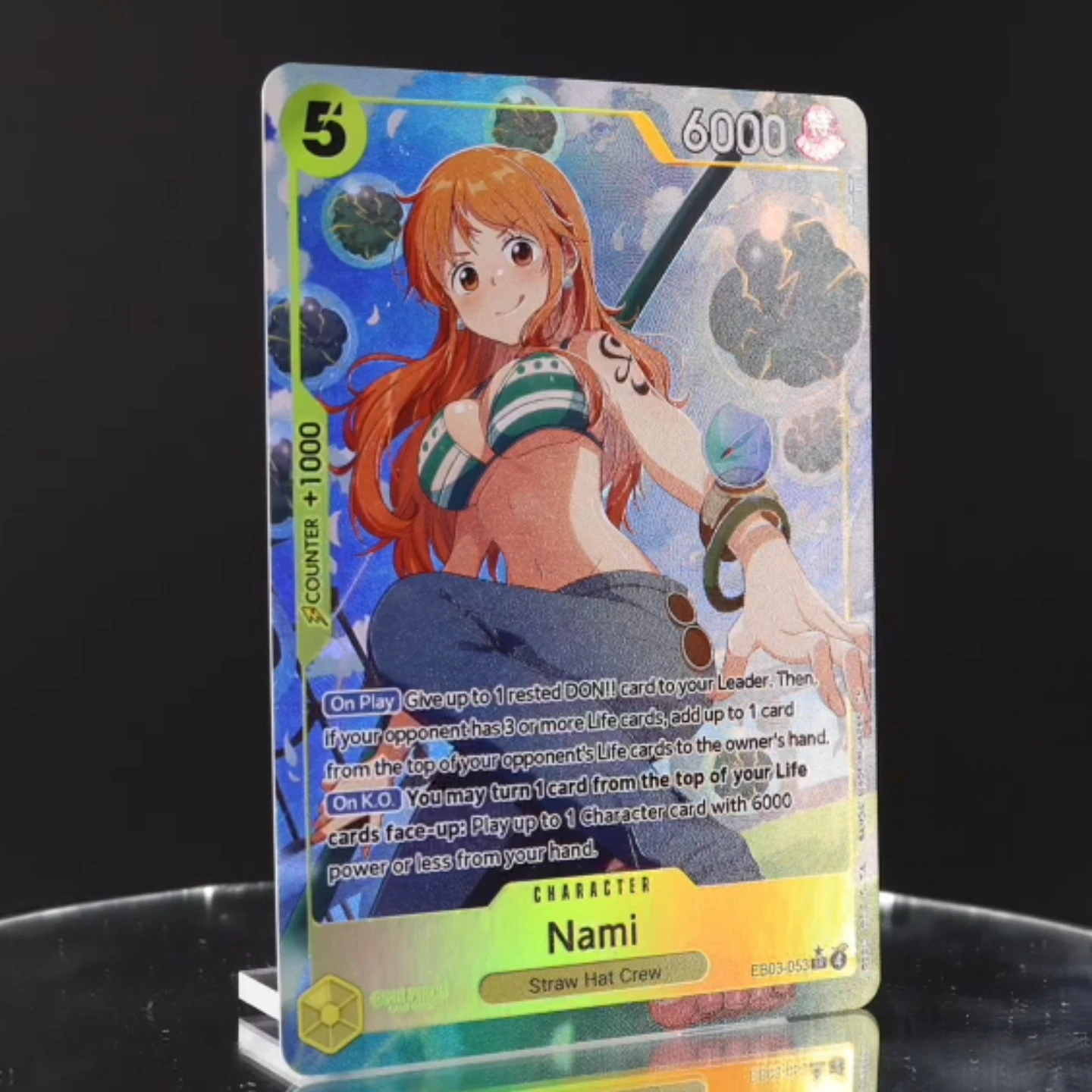 One Piece TCG OPCG English EB03-053 Nami AA SR 5 Cost Nami Textured Foil Embossed Card Anime Collectible Cards