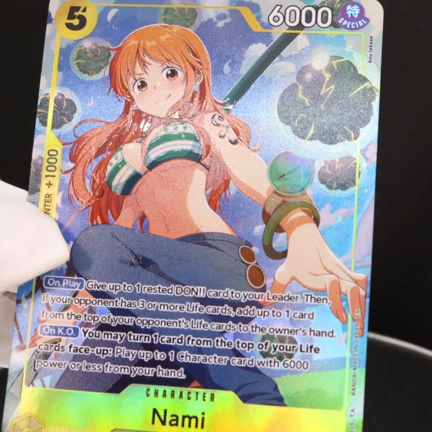 One Piece TCG OPCG English EB03-053 Nami AA SR 5 Cost Nami Textured Foil Embossed Card Anime Collectible Cards