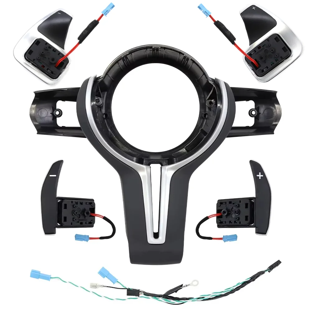 Car Steering Wheel Cover Kit For BMW F30 F10 F20 F48 F25 F32 M3 M6 Series Shift Paddle Remote Cruise Control Speed Button Upgrad