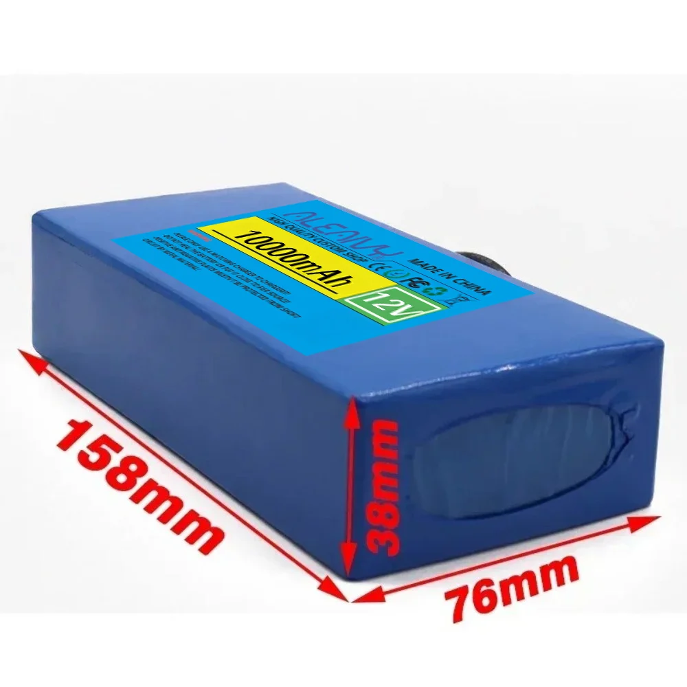 10000mAh DC 12V Battery Pack 12V 10Ah Rechargeable Lithium Battery Pack for Wireless Camera Wireless Infrared Detector+Charger.