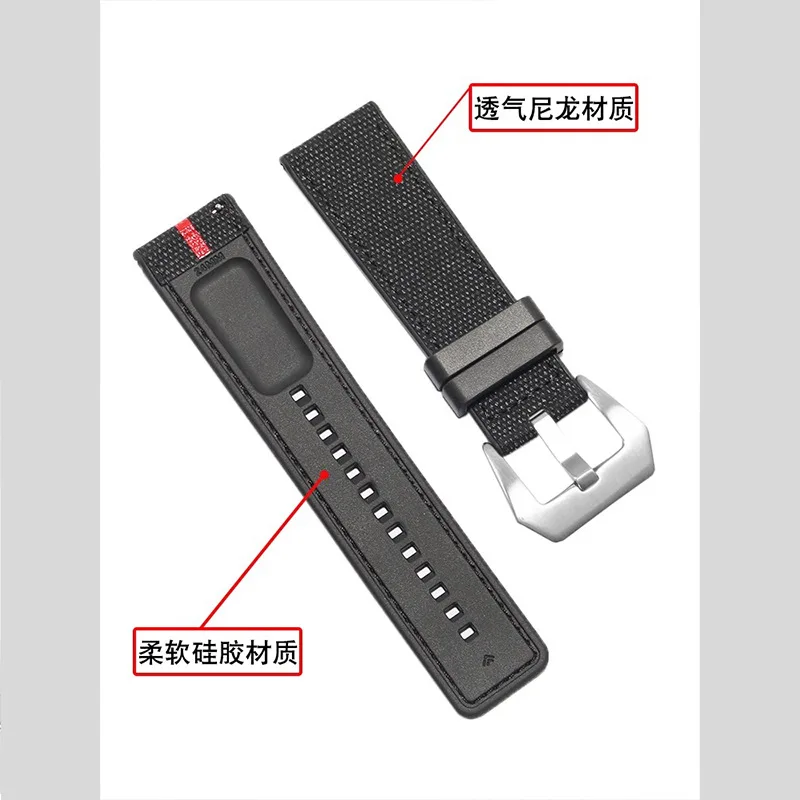 22/24/26mm For Panerai Luminor Submersible Due Luna Rossa PAM01314/1565/1404/441 Watch Strap Nylon Rubber Band Silicone Bracelet