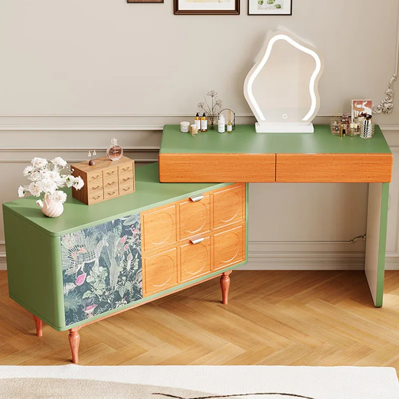 Big Size Wooden Vanity Table Makeup Bedroom Vintage Professional Dressing Table Nordic Comoda Pra Quarto Lounge Suite Furniture