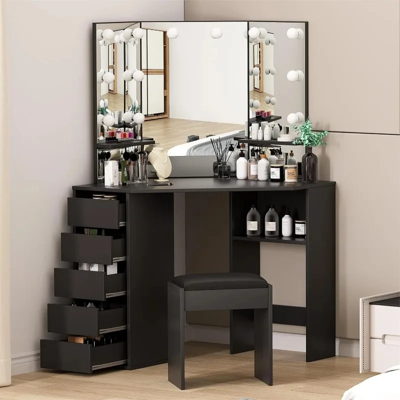 Wooden Room Decor Vanity Table Vintage Professional Makeup Organizer Dressing Table Shelf Comoda Pra Quarto Unique Furniture