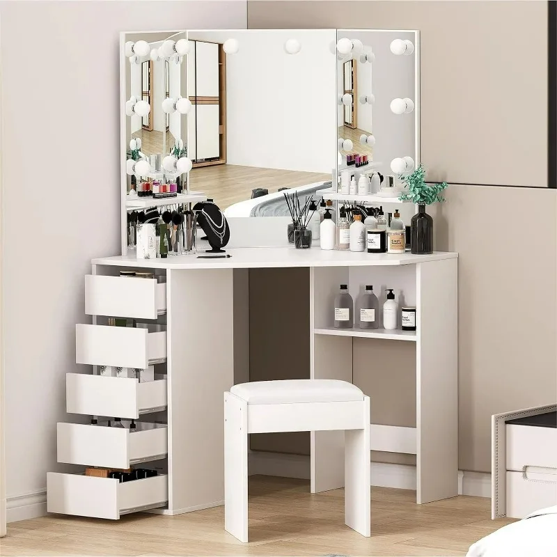 Wooden Room Decor Vanity Table Vintage Professional Makeup Organizer Dressing Table Shelf Comoda Pra Quarto Unique Furniture