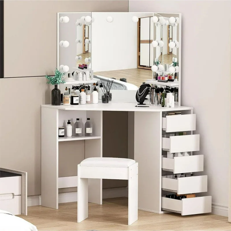 Wooden Room Decor Vanity Table Vintage Professional Makeup Organizer Dressing Table Shelf Comoda Pra Quarto Unique Furniture
