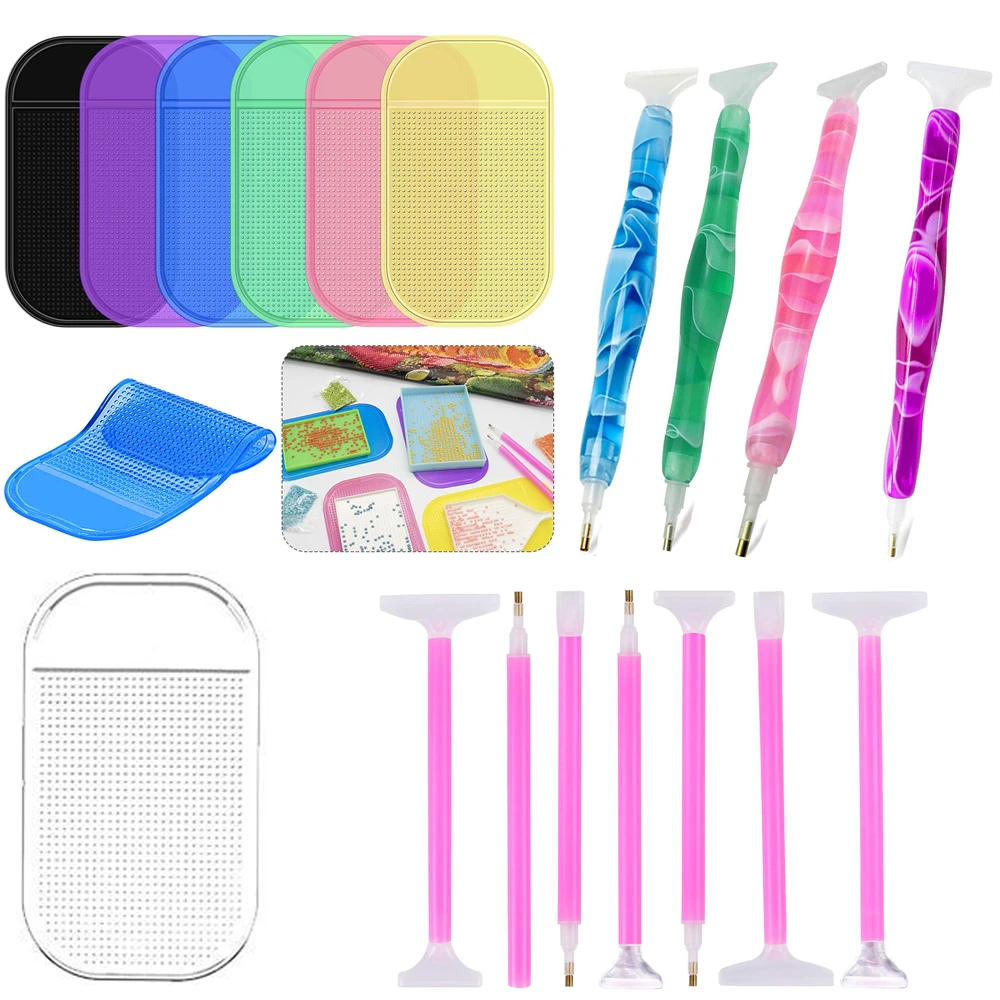 Anti-slip Tools Sticky Mat For Diamond Painting Sticky Gel Pad Non-slip Diamond Art Painting Pen Accessories Drill Pen Muti Tips