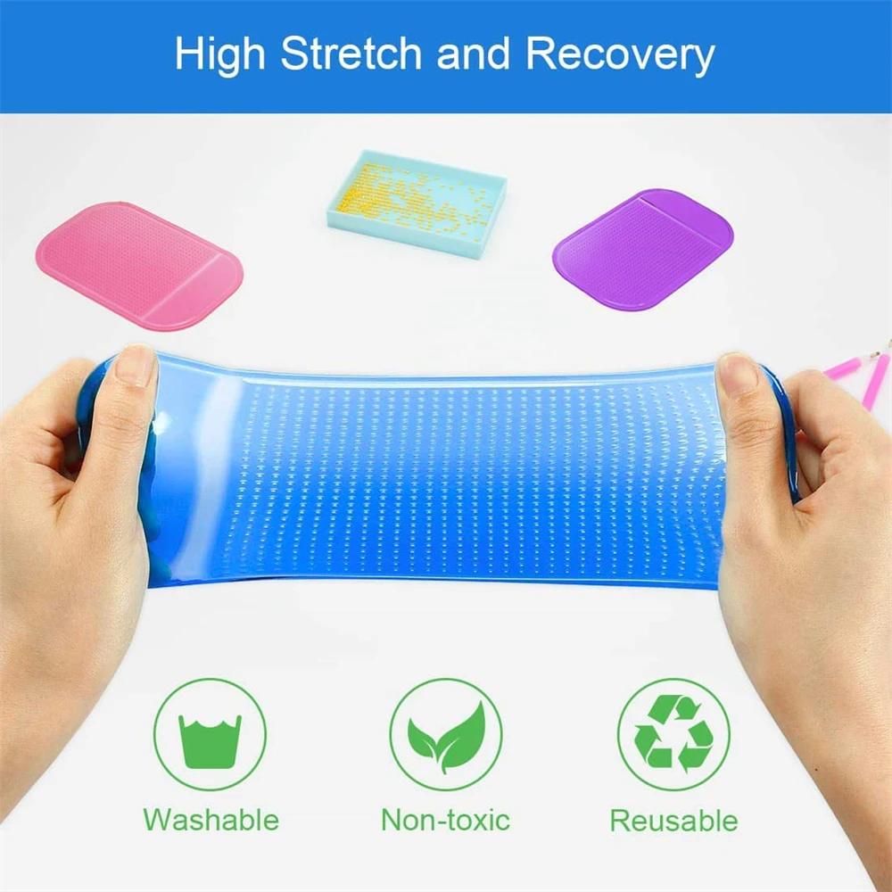 Anti-slip Tools Sticky Mat For Diamond Painting Sticky Gel Pad Non-slip Diamond Art Painting Pen Accessories Drill Pen Muti Tips