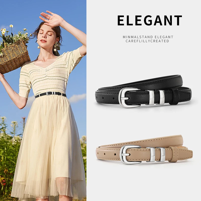 Luxury Women's Soft and Durable Alloy Pin Buckle PU Belt Fashionable All-Match Jeans Casual Pants Belt Banquet Gift