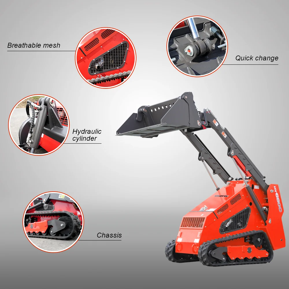 Multifunctional Mini Skid Steer Loader | 25HP Diesel-Powered Loader for Farms, Gardens, and Parks – Customization Available