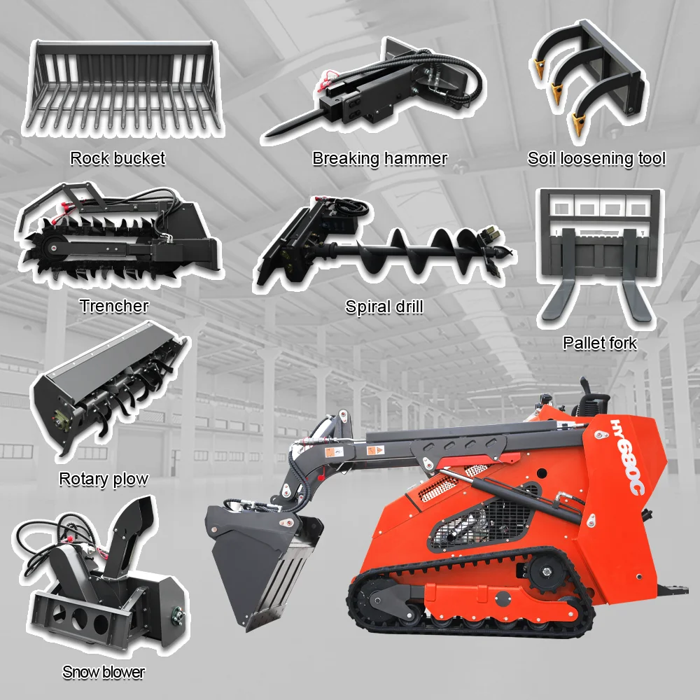 Multifunctional Mini Skid Steer Loader | 25HP Diesel-Powered Loader for Farms, Gardens, and Parks – Customization Available