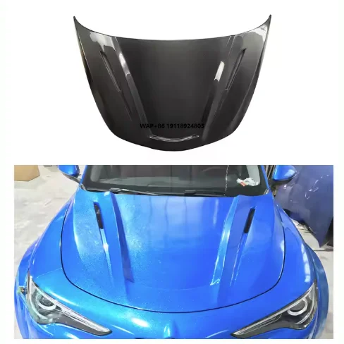 OEM SD Style Carbon Fiber Engine Hood Bonnet Cover New Condition Car Accessories Bodykit for  Stelvio Hood Bonnet
