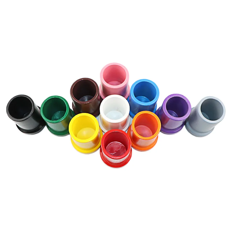Montessori Sensory Toys 11Pcs Color Pen Container Holders Wooden Pencil Holder Visual Sense Toys for Children Preschool Teaching