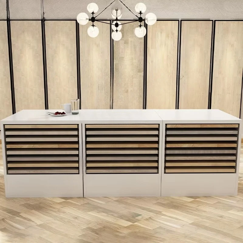 &c Factory Custom Size Modern Portable 2mm Pull-Out Sliding Metal Ceramic Tile Wood Flooring Combination Display Cabinet Drawer