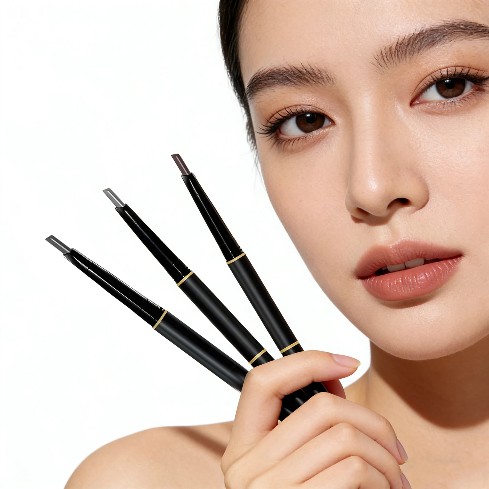 2 In1 Eyebrow Pencil Long Lasting Double-Headed Eyebrow Pencil 3 Colors Waterproof Anti-Smudged Makeup for Women Cosmetics