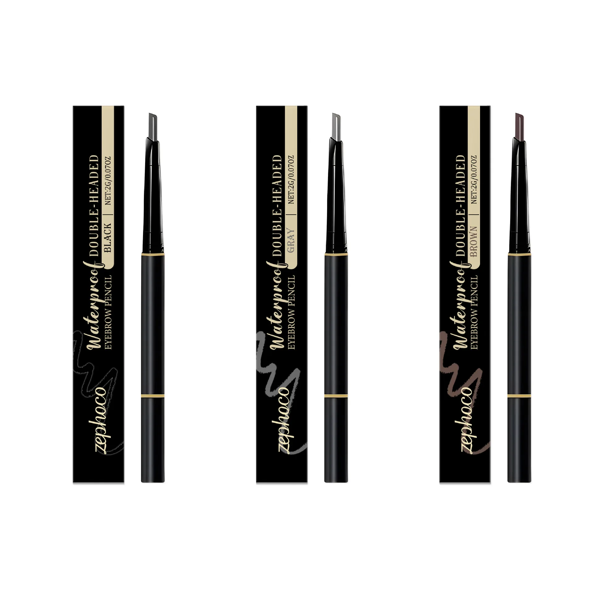 2 In1 Eyebrow Pencil Long Lasting Double-Headed Eyebrow Pencil 3 Colors Waterproof Anti-Smudged Makeup for Women Cosmetics