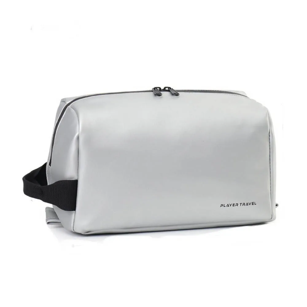 Waterproof Man Cosmetic Bag Handheld Large Capacity PU Toiletry Bag Dry and Wet Separation Lightweight Makeup Bag