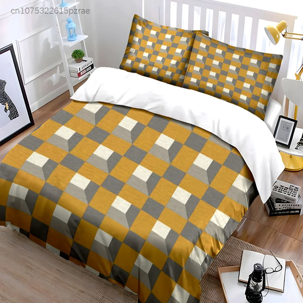 Geometric Pattern Decor Set Multiple Sizes kid's And adults' Bedroom Exquisite 3PC Bedding set, Gift