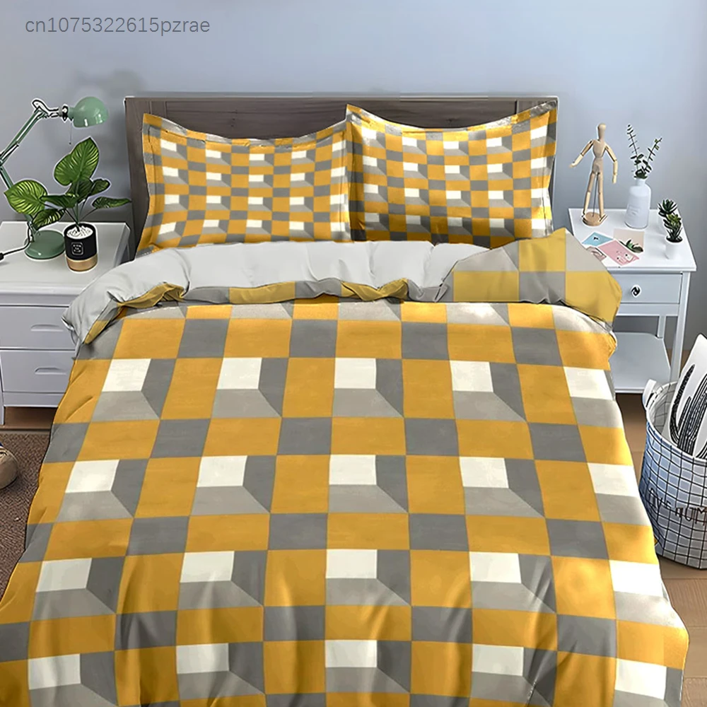 Geometric Pattern Decor Set Multiple Sizes kid's And adults' Bedroom Exquisite 3PC Bedding set, Gift