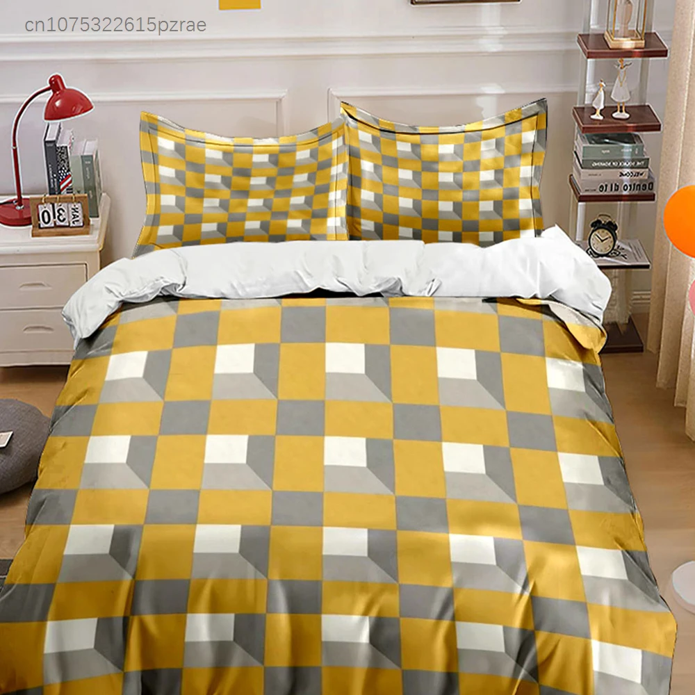 Geometric Pattern Decor Set Multiple Sizes kid's And adults' Bedroom Exquisite 3PC Bedding set, Gift