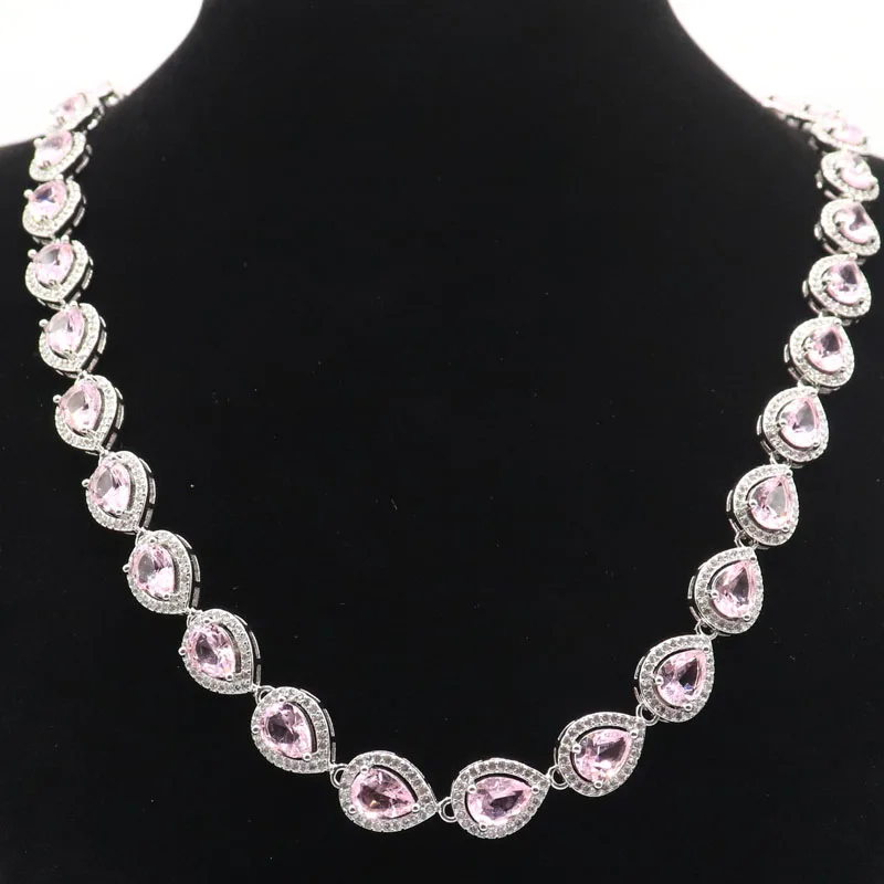12x10mm SheCrown Big Heavy 36g Fire Rainbow Mystic Topaz Violet Tanzanite Kunzite Women Dating Silver Necklace 17-18.5nch