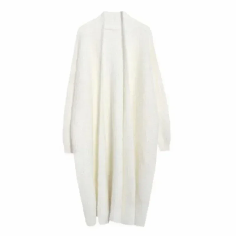 Cardigans Knit Sweater Women Y2k Autumn Winter E-girl Maxi Loose Soft Coat Black White Pink Long Knitted Jacket Cardigan Sweater