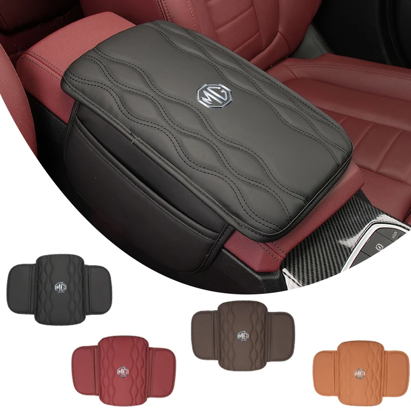 Car Armrest Cushion Leather Console Storage Box Protecor Cover Interior For Morris Garages MG 3 5 6 7 HS ZS GS Hector TF GT ZR