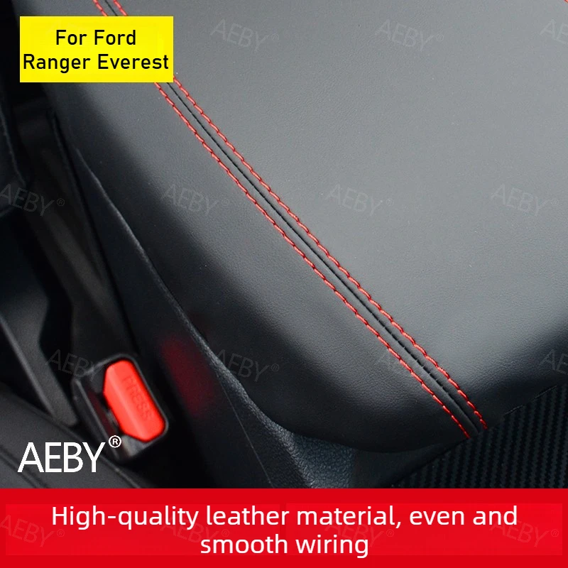 For Ford Ranger Everest 2022-2026 Armrest cover carbon fiber appearance is scratch-proof and dust-proof,center console