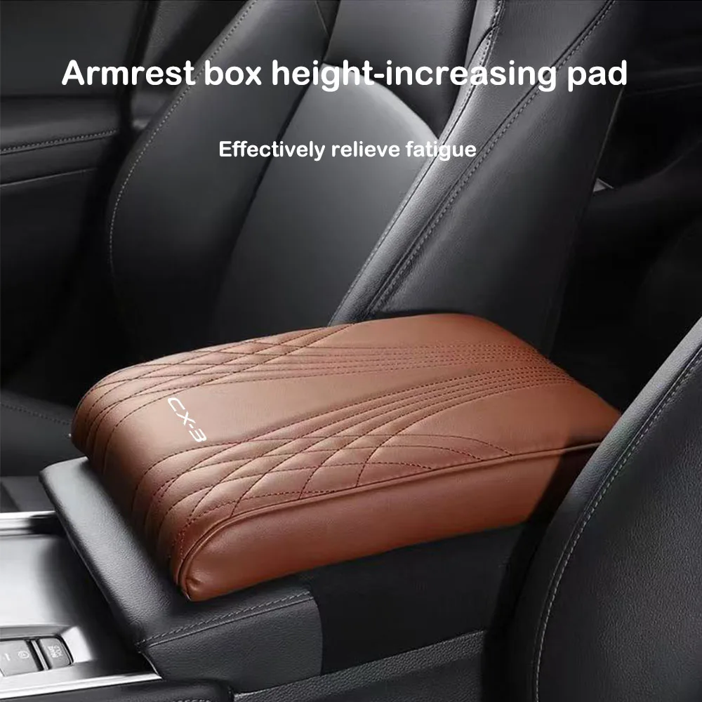 Car Armrest Pad Memory Foam Storage Box Vehicle Arm Rest Box Center Console Covers For Mazda CX-3 CX-5 CX-30 Car Interior