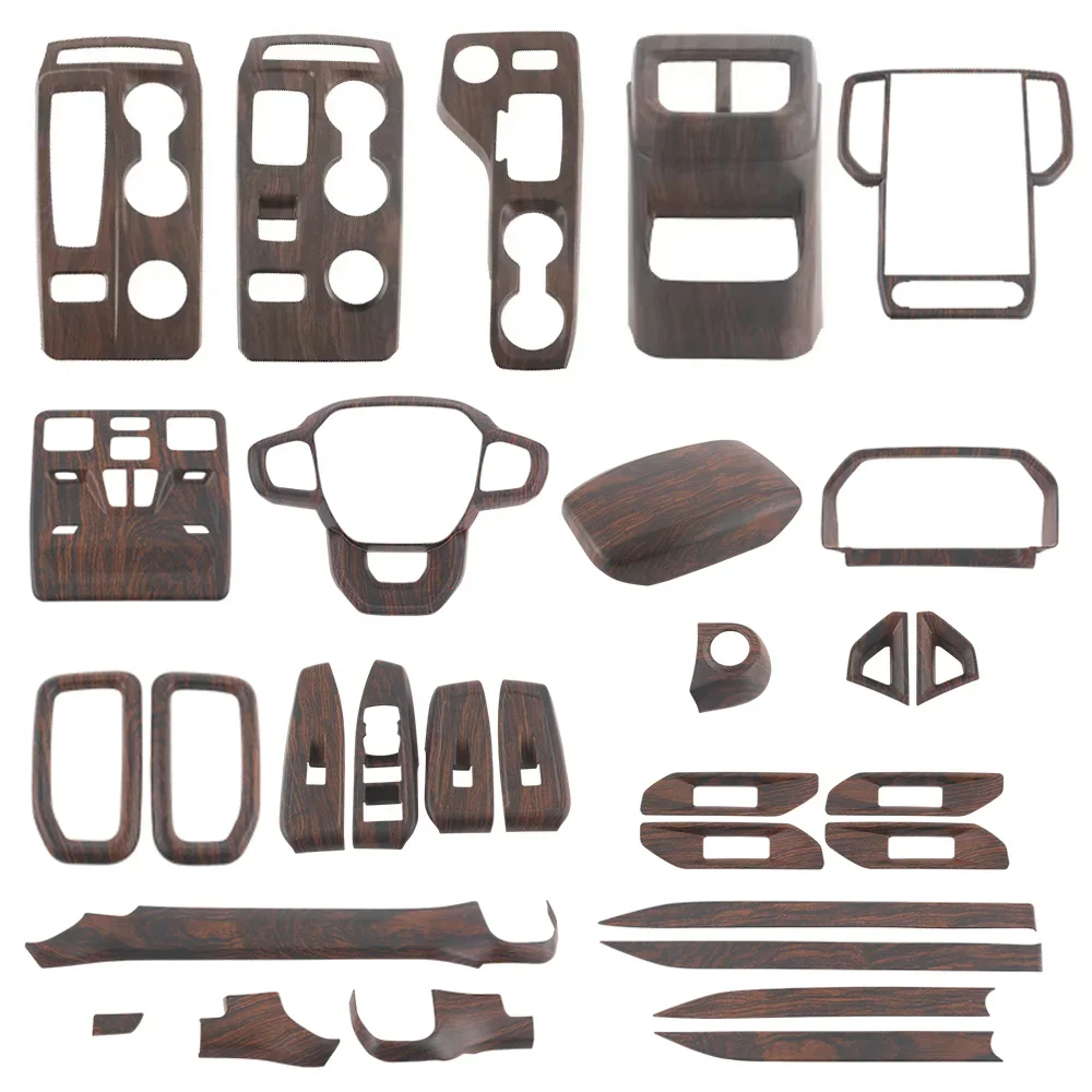 Wood Grain Interior Protection Fit for Ford Ranger Wildtrak Everest 2024 2025 2026 Central Control Air Outlet Inner Decoration