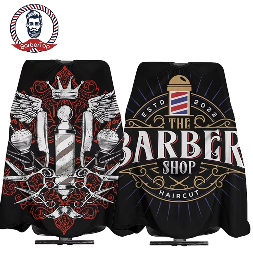 Barber Cape Waterproof Haircut Apron, Salon Hairdressing Gown Black, Anti-static Cutting Cape, Barbershop Supplies for Wahl