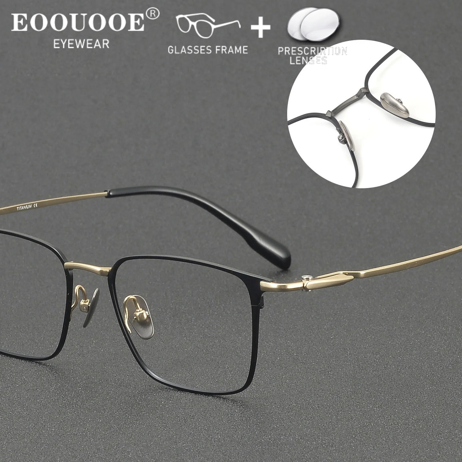 Pure Titanium Men Glasses Good Quality Optical Eyewear Prescription Lenses Myopia Reading Progressive Recipe Scratch-Resistant