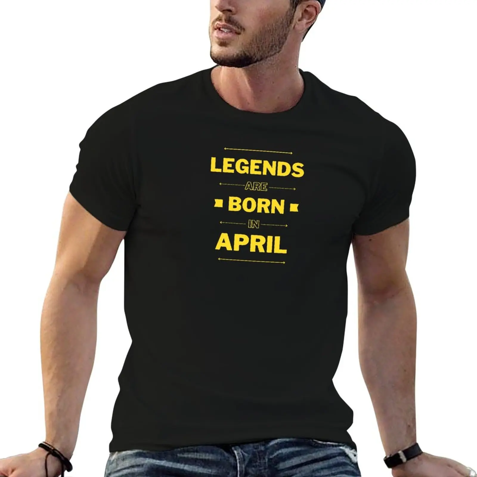 Legends are Born in April T-Shirt man t shirts graphic man t shirts for men casual anime t shirts oversize T-shirt