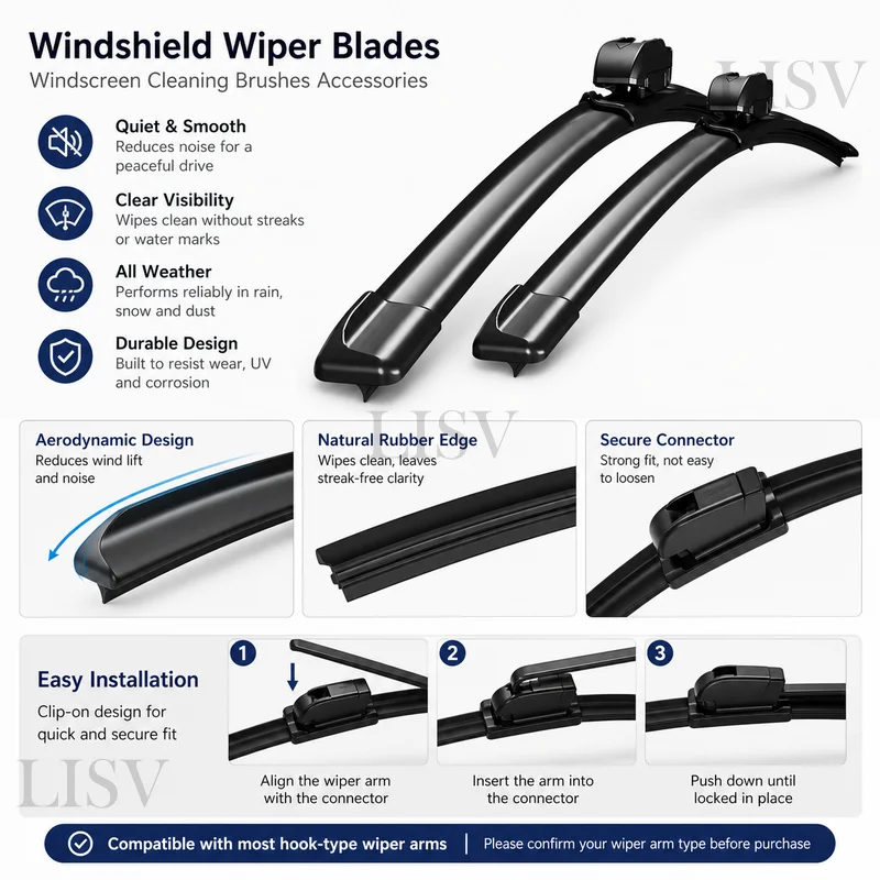 For Lexus RX XU30 RX330 2004-2009 Front Rear Wiper Blades Set Window Brushes Windscreen Car Accessories Cleaners