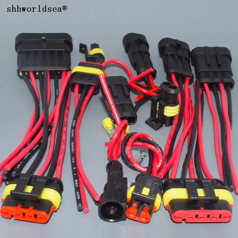 shhworldsea 1P 2P 3P 4P 5P 6P 18AGW 14CM Waterproof Electrical Auto Connector Male Female Plug with Wire Cable harness for Car