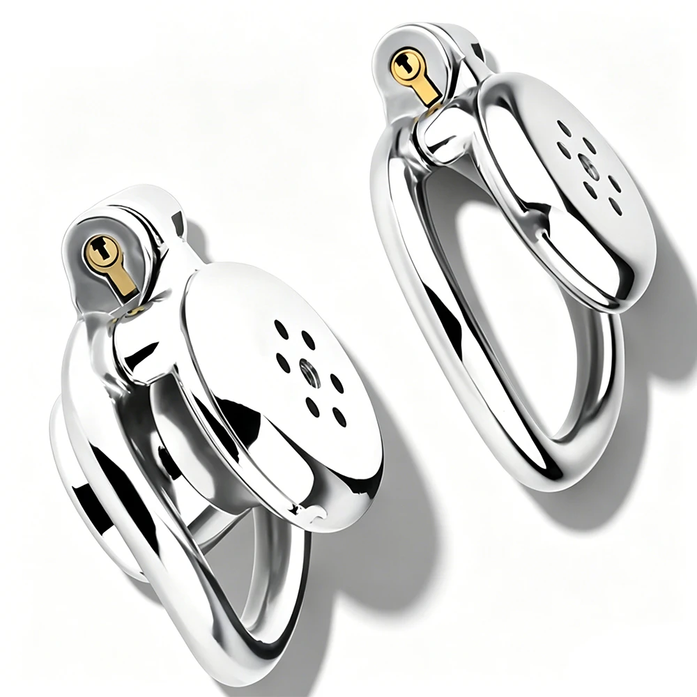 FRKO Stainless Steel Small Button Inverted Sissy Male Chastity Cage Cock Ring Penis Lock Bondage Slave Man Sex Toy Anti-Cheating