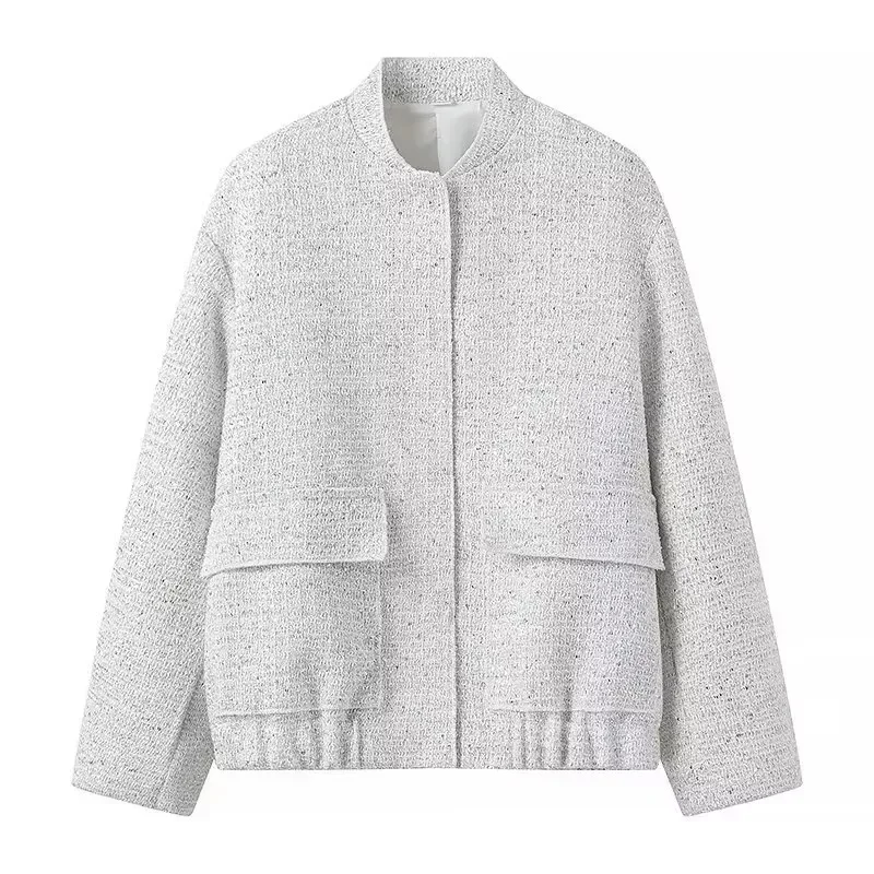 New Fashion Women's Sequined Bomber Jacket Fall O Neck Long Sleeve Gold Sequins Jacket Coat Female Glitter Chic Outerwear