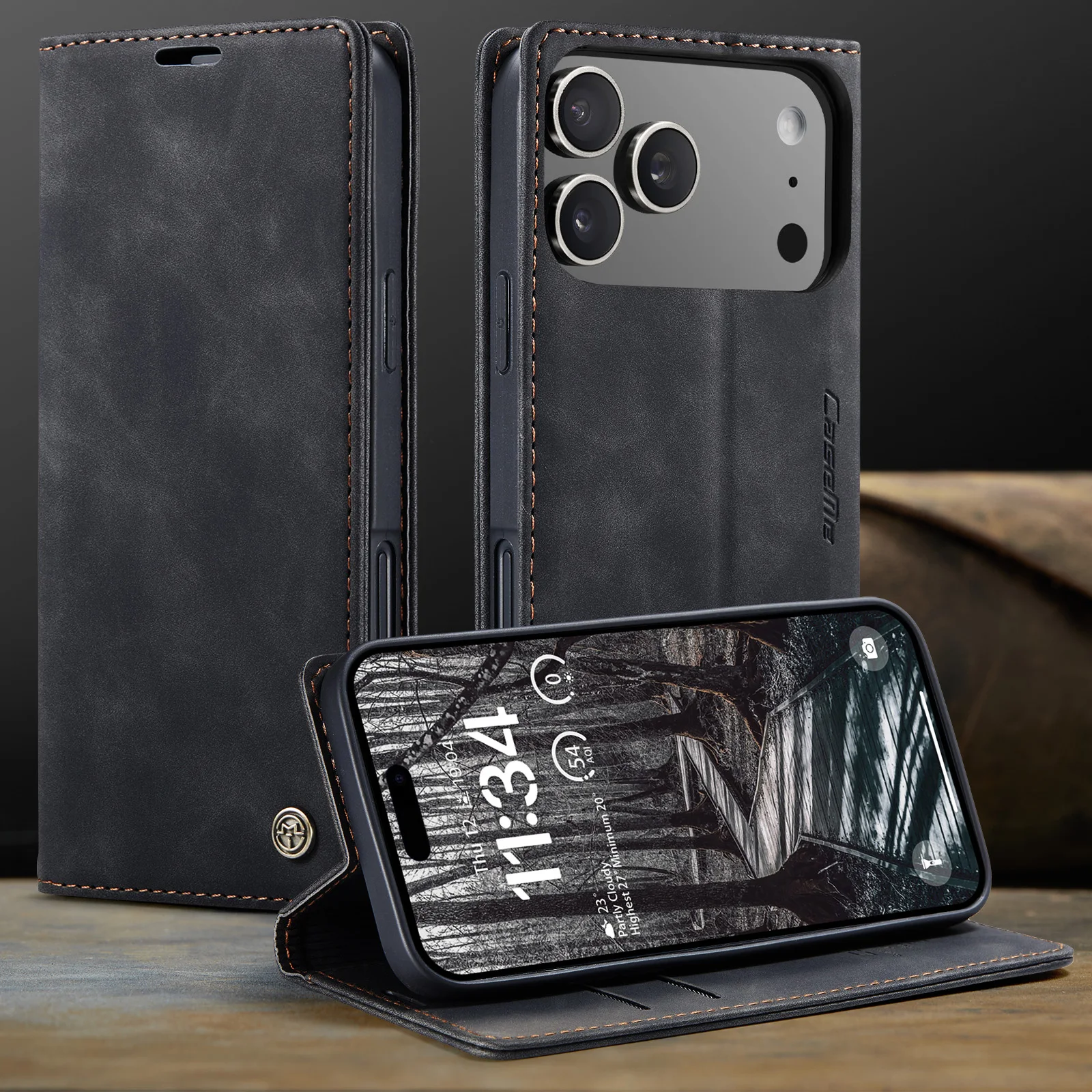 CaseMe-013 Wallet Phone Case For Apple iPhone Air ,17 ,17 Pro ,17 Pro Max Luxury Flip Leather Stand Cover Card Holder Cover