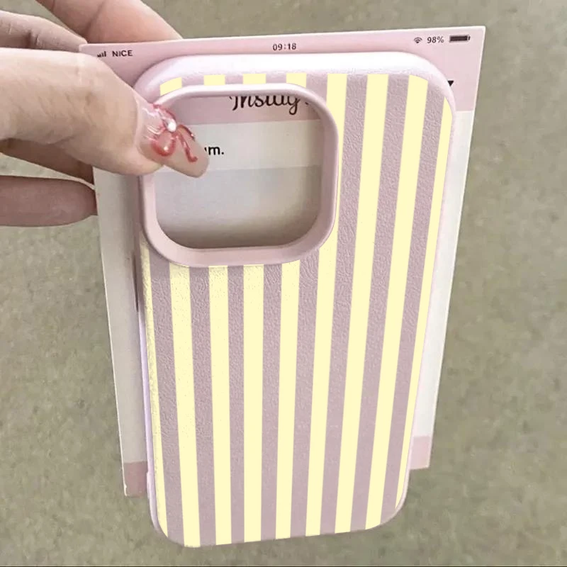Fashionable Yellow Striped Phone Case For Xiaomi Redmi 14 Pro Plus 5G 13 12 11 10 Redmi 15C 14C 13C 4G Minimalist Soft TPU Cover