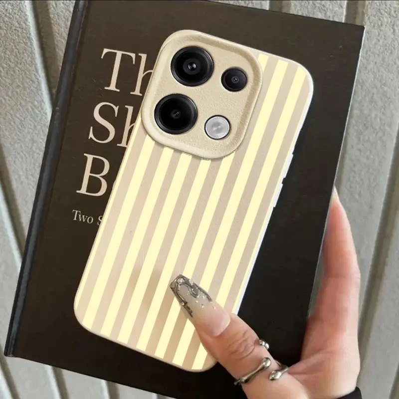Fashionable Yellow Striped Phone Case For Xiaomi Redmi 14 Pro Plus 5G 13 12 11 10 Redmi 15C 14C 13C 4G Minimalist Soft TPU Cover