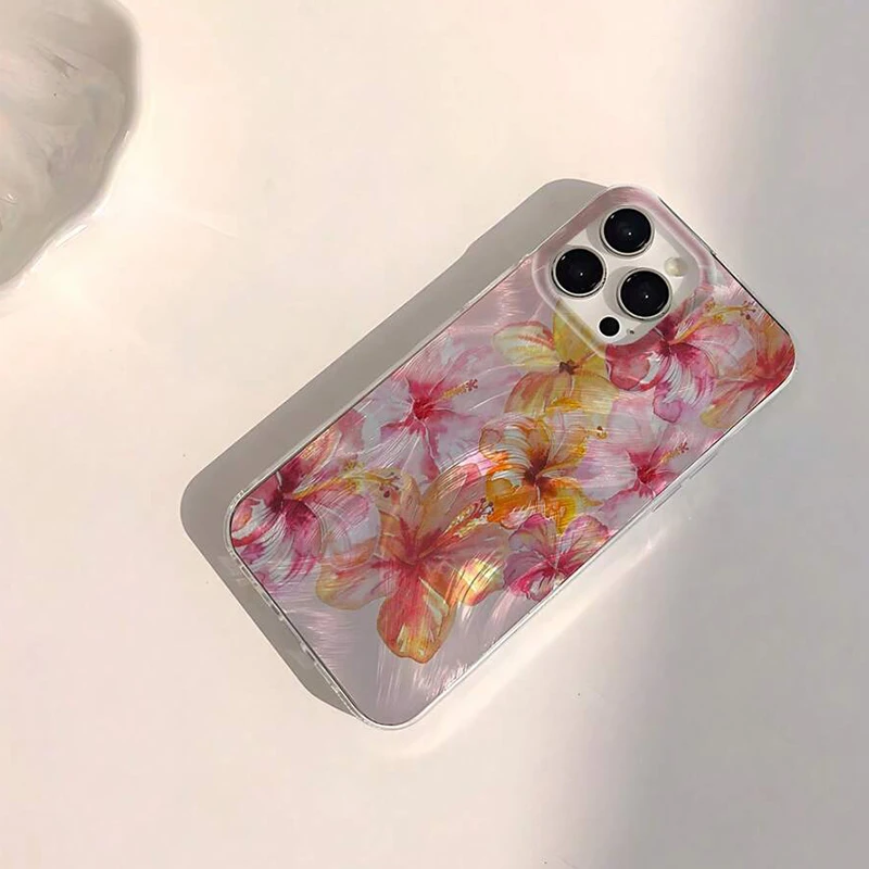 INS Style Summer Pink Hawaiian Floral Pattern Phone Case For Xiaomi Redmi Note 14 Pro Plus 5G 14 13 12 11 10 Redmi 14C 13C Cover
