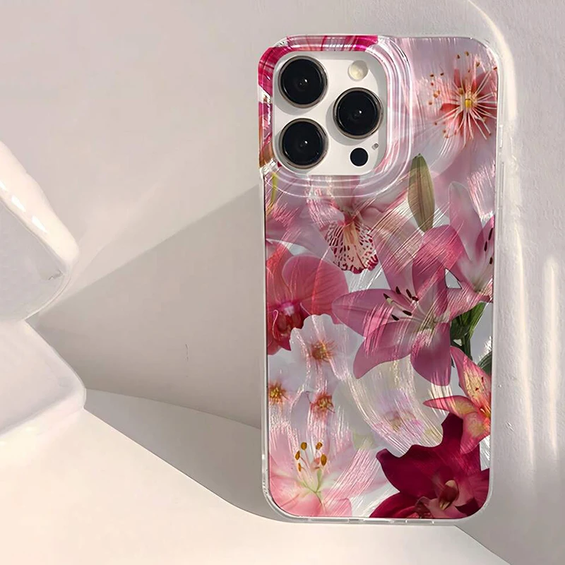 INS Style Summer Pink Hawaiian Floral Pattern Phone Case For Xiaomi Redmi Note 14 Pro Plus 5G 14 13 12 11 10 Redmi 14C 13C Cover