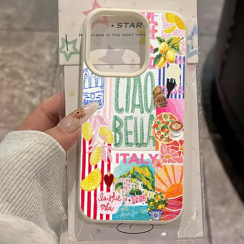 Colorful Pattern Lemon Element Collage Fresh Design Phone Case For Xiaomi Redmi Note 15 14 13 12 Pro Plus 5G 11 10 14C 15C Cover