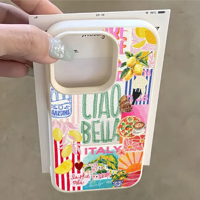 Colorful Pattern Lemon Element Collage Fresh Design Phone Case For Xiaomi Redmi Note 15 14 13 12 Pro Plus 5G 11 10 14C 15C Cover