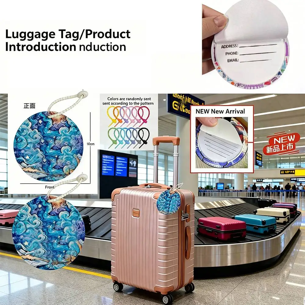 NTE Nanally Neverness to Everness Round Airplane Pattern Luggage Tag Portable Name Address Tag Backpack Pendant Travel Accessory