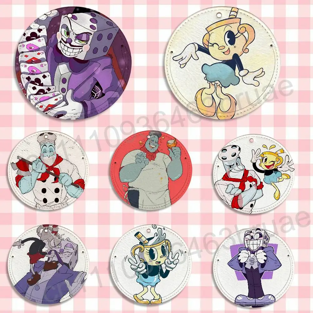 Chef Saltbaker King Dice game Cuphead Antilost Luggage Tag Backpack Pendant Travel Pattern Label  Portable Name Address Plate