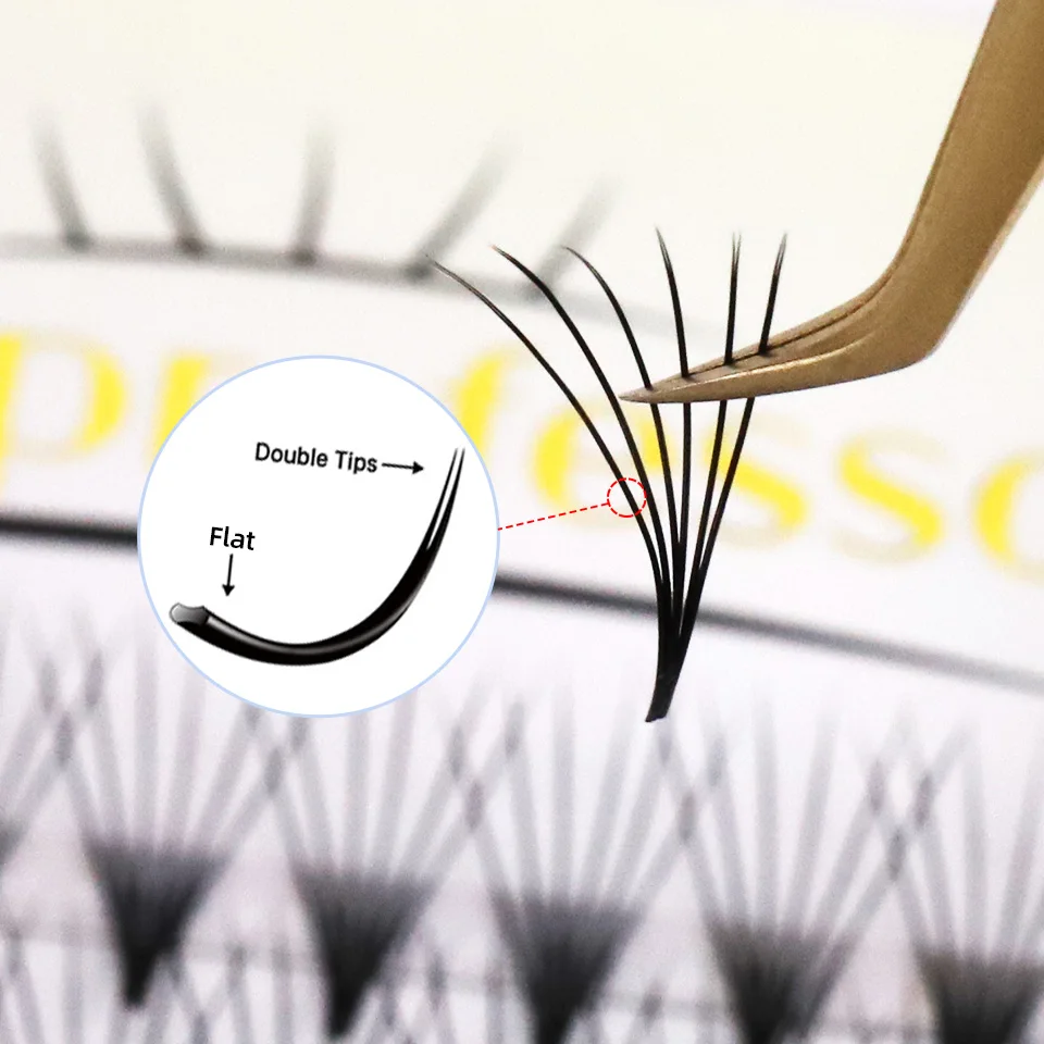 Flat Premade Fans Thin Root Eyelash Extension Fan 3D 4D 5D 6D Super Black Flat Pointy Base Eyelashes Pre Made Volume Reday Fans