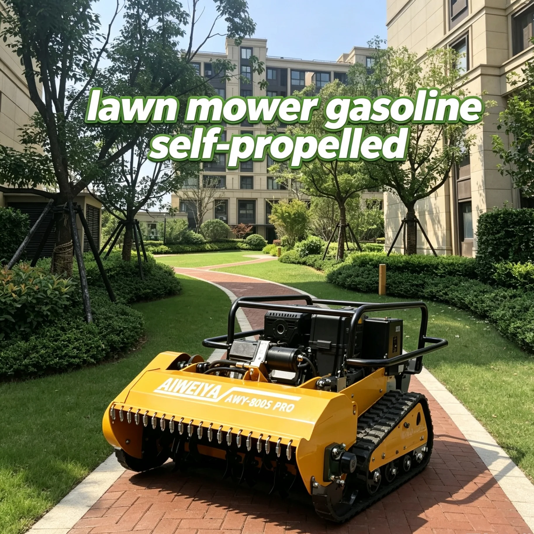 Customized Cutting width adjustable lawn mower wheel, battery lawn mower power drives robot lawn mower with remote control