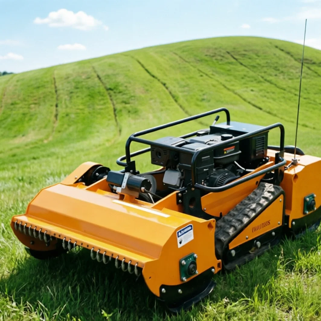 Customized Remote Control Crawler Lawn Mower Radio Mower Stable Uniform Cutting For Uneven Mountain Hillside Villa Turf Lawn