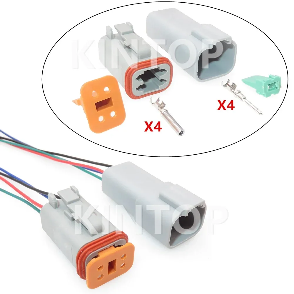 1 Set 4 Pins AT04-4P AT06-4S AC Assembly Automobile Wiring Terminal Plug Car Male Female Docking Wire Connector DT04-4P DT06-4S